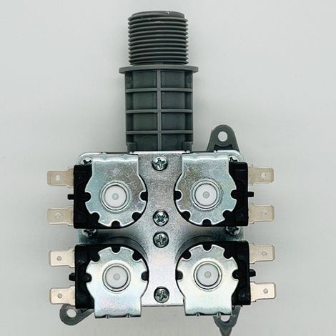 Water inlet solenoid valve for washing machine FVS-108V1/WC (33890011): one inlet, four outlets, 220/240 V (1/4)