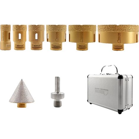 Diamantbohrer-Set, 8-teilig, Aluminium-Tragekoffer, 8-teilig, M14-Gewinde (1/2)
