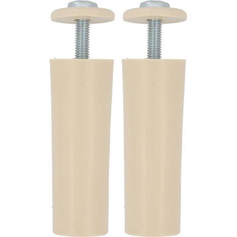 Lot de 2 butées pour Volets roulants en Plastique Ivoire  Amortisseur avec vis M5 Anti-Rouille et rondelle extérieure  Résistantes aux intempéries  Longueur : 60 mm (1/5)