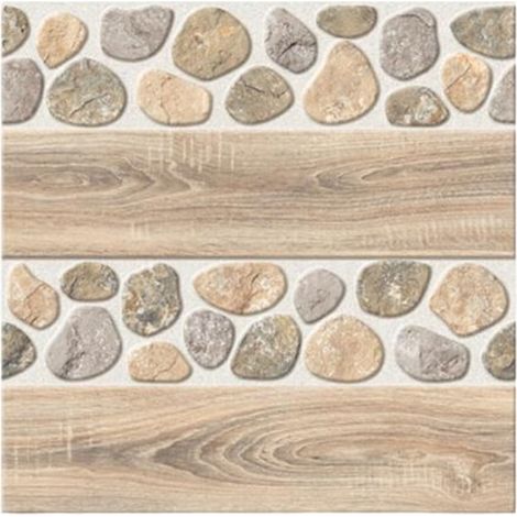 Lot de 20 panneaux décoratifs muraux autocollants en PVC, 10 x 10 cm, coloris beige et gris, habillage de mur sans perçage (1/5)