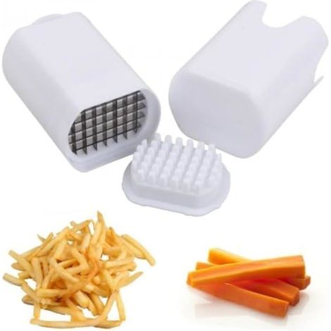 Coupe-frites manuelle avec lames 10x10mm, trancheuse légumes carottes passe lave-vaisselle, grilles coupe multifonction