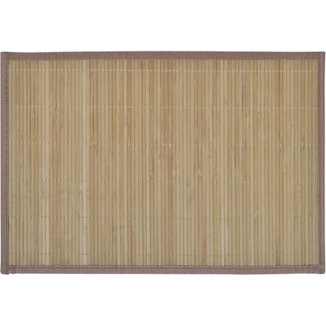 Sets de table en bambou, lot de 6, 30 x 45 cm, marron (1/5)