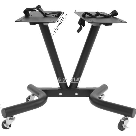 Support pour haltères, inclinaison réglable, design mobile, noir (1/2)