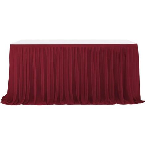 Tischrock 6FT dunkelrot, Plissee, Polyester, für Hochzeiten & Partys
