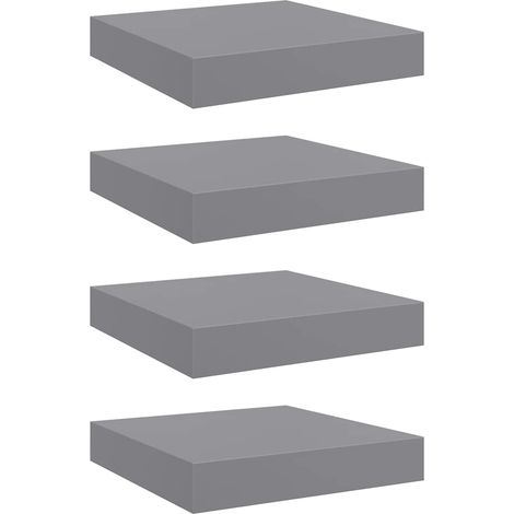 Maison Exclusive - Schweberegale 4 Stk. Grau 23x23,5x3,8 cm MDF (1/5)