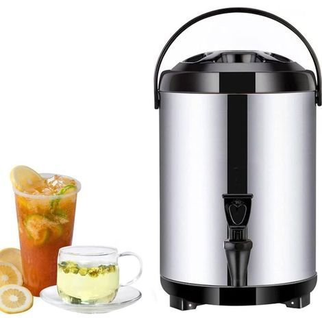 Distributeur d'eau chaude et froide , bouilloire à température constante , distributeur de boissons en acier inoxydable , grande capacité , 10-12 heures , noir - 6L