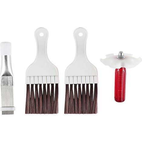 Lot de 4 brosses de nettoyage pour ailettes de condenseur de climatiseur, peigne pour ailettes de climatiseur, en acier inoxydable, pour réfrigérateur. (1/5)