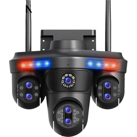 Caméra IP WiFi extérieure sans Fil PTZ avec Suivi Automatique, 4 écrans, 7 objectifs et Zoom 10x.(3MP 5X Camera) (1/5)