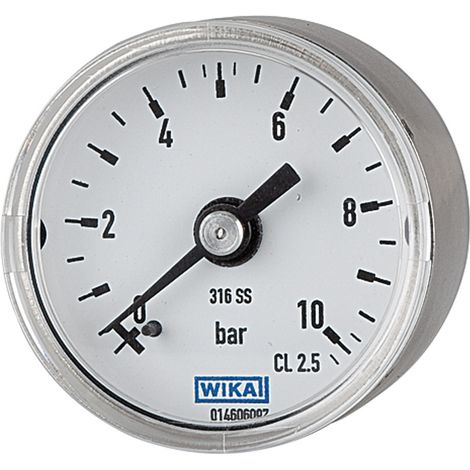 Riegler Manometer Ø 40 mm, G 1/8 rückseitig, Messbereich 0 - 10 bar, V4A (1/2)