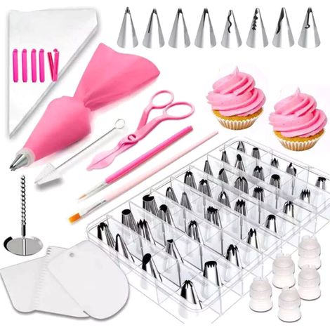 Tuyaux à Douille - Embouts de Décoration pour Gâteaux 43 Pièces en Acier Inoxydable et PP - Sacs à Douille Réutilisables et Jetables (1/5)