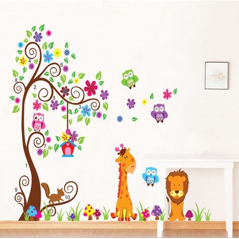 Stickers muraux animaux de la jungle Lion Girafe Stickers muraux pour enfants