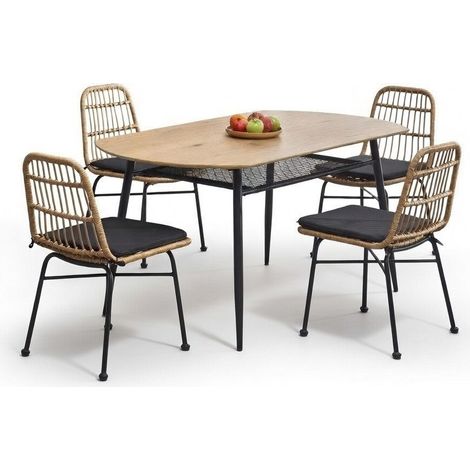 Conjunto de mesas y sillas para comedor Houston 1475 , 77x90x160cm, Diámetro: 0, Número de asientos: 4, Estilo: Contemporary