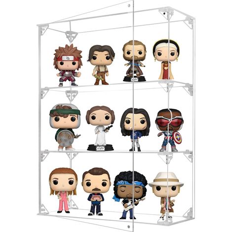 Vitrine d'exposition en acrylique, vitrine transparente à 3 niveaux pour figurines, armoire anti-poussière montable au mur ou sur bureau pour objets de collection, figurines, modèles (1/5)
