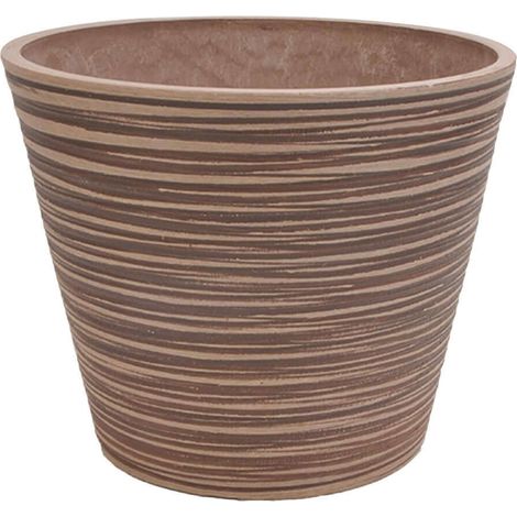 Vaso piccolo tondo da esterno giardino in fibra sintetica 31x25,4 cm Azalea -  BurlyWood