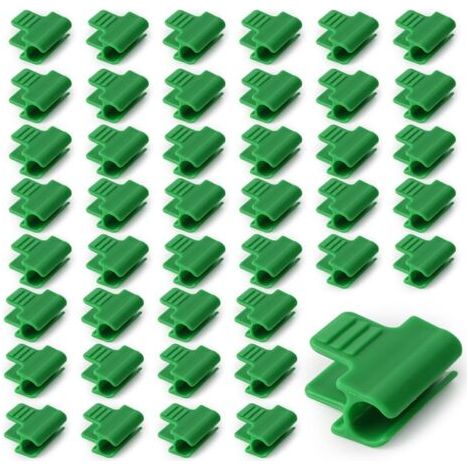 50 Pièces Pinces Fixations pour Serre 11mm, Clip de Film de Serre, Pince à Effet de Serre, Clip pour Tige de Tube de Serre, Clip Cerceau Tunnel de Filet en Plastique, pour Serres, Cadre, Abris (1/4)