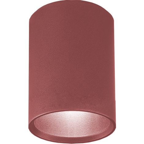 LUMICOM ROND Plafoniera, 1x GU10, max 33W, metallo, rosso cowhide, D.6cm x H10cm