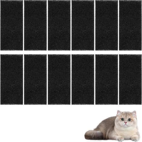 12 Pièces Filtres à Charbon Actif pour Litière de Chat, Filtres Anti-Odeur pour Bac à Litière, Filtre Charbon Litiere Chat, Filtre à Charbon pour Hotte Aspirante, Absorbant et Durable