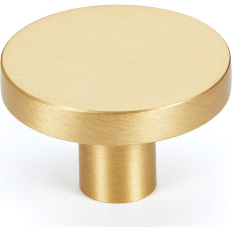 Sollbry Paquete de 12 pomos dorados para armario de cocina, tiradores de latón macizo para cajón de tocador, tiradores redondos minimalistas para armario de baño, herrajes modernos para muebles. (1/4)
