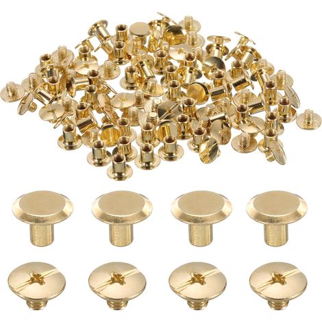50set M5 x 6mm Vis Chicago Métal Tête Phillips Ton Or (1/5)