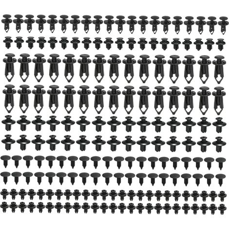 clips voiture,190 pièces 6 tailles de rivet plastique pour panneau de voiture,clips de fixation voiture universels, attaches pour voiture, pour pare-chocs, radio, tableau de bord. (1/4)