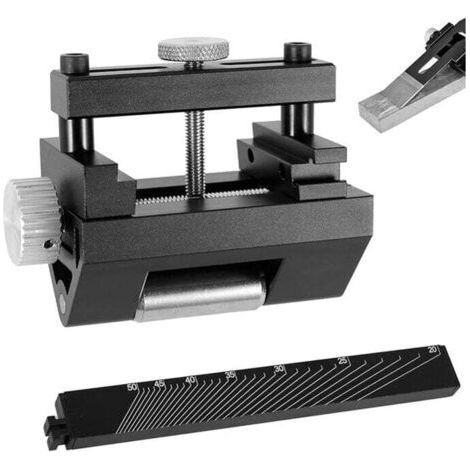 Knife Sharpening Guide Wood Chisel Sharpening Guide Adjustable Angle Metal Sharpening Guide with Protractor Sharpening Angle Guide for Planer Blades Knives Irons (1/4)