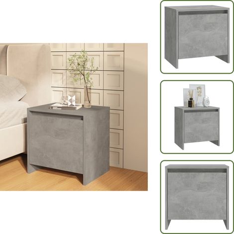 The Living Store Nachttisch Betongrau 45x34x44,5 cm Holzwerkstoff - Betonfarbe