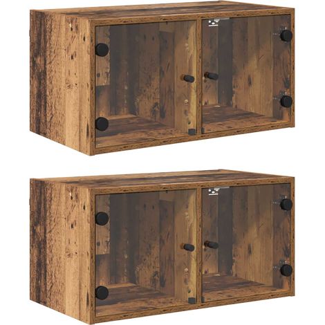 Maison Exclusive - Armadi da Parete 2 pcs Legno vecchio 68 x 37 x 35 cm