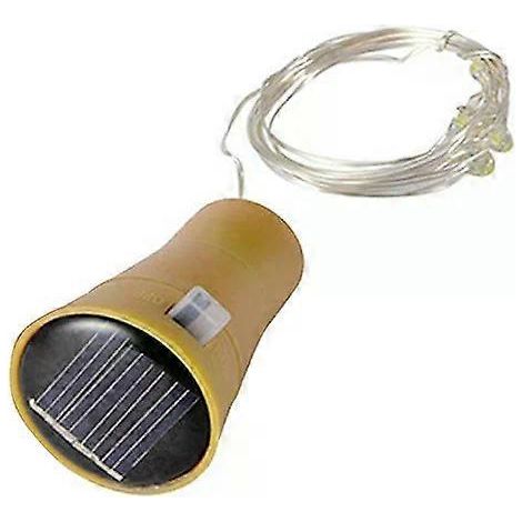 Lot de 10 lampes solaires pour bouteilles de vin – 20 LED, fil de cuivre et bouchon solaire (1/4)