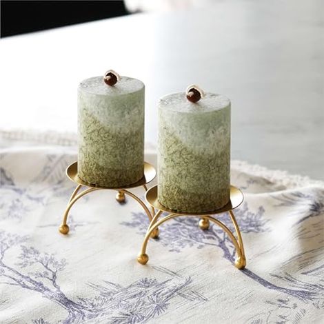 Porte-bougie 2 pièces pour bougies parfumées - Iron Home Decor - Petit porte-bougie simple - Or, polyvalent et pratique (1/5)