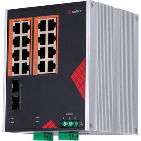 Switch Din Poe Gigabit Gigabit 16p Rj45 +2sfp Safire Sf-swi1816hipoe-gf (1/4)