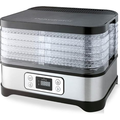 Déshydrateur de fruits, de viande et d'herbes 5 niveaux 260 W Minuterie
