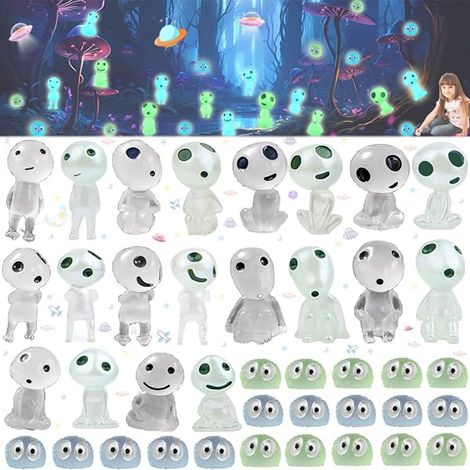 40 Pièces Statue d'Elfe Lumineuse, Figurines Elfes des Arbres Lumineux, Lumineux Arbre Elfes, Figurines des Arbres Mini Décoration Jardin, Mini Princesse de Décoration de Jardin