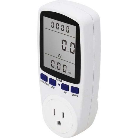 Wattmeter - Steckdose zur Kontrolle des Energieverbrauchs und der Kosten - Digitale Stromanzeige (1/3)