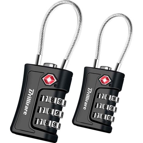 2er Set TSA Zahlenschlösser mit 3-stelligem Code für Koffer & Rucksäcke