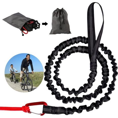 Barre de remorquage pour vélo - Corde de remorquage pour vélo, laisse rétractable de 3 mètres avec réservoir de 500 l (1/3)