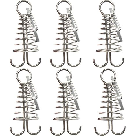 Lot de 10 Boucles à Ressort, Ressort de Tension(7.5cmX3.3cm), pour Tente de Camping, Voile d'ombrage, avec Mousqueton, pour Camping en Plein air, randonnée (1/5)