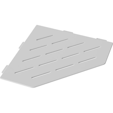 Étagère d'angle de douche en acier inoxydable 195 mm – Acier inoxydable 3 mm – Finition blanc mat – Résistante à l'humidité – Style moderne (1/3)