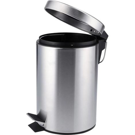 ORION91oficial® - Pack x 2 Unidades  Cubo de Basura 5 Litros  Acero Inoxidable  Ø 17 x 26 cm  Color Plata  Baño  Sistema de Cierre Suave «Soft Close» - spaziOrion91 (1/5)