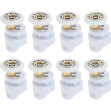 8pcs 23mm Rouleaux de Porte de Douche Salle de Bain Poulies de Porte Coulissantes en Verre Roues de Rechange Ultra-silencieuses Roues de 23mm de Diamètre pour Porte de Douche Hammam (1/4)