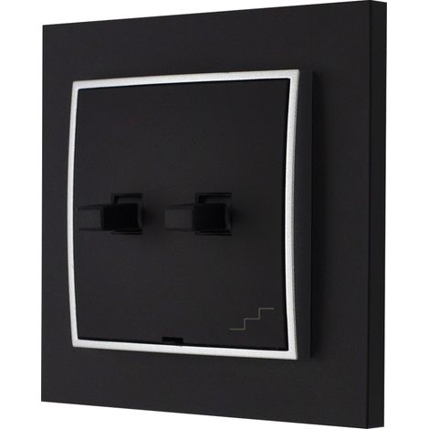Escalera doble estilo estadounidense Karlik mini negro mate/plata (1/3)