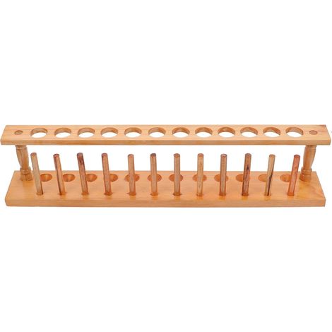 Support pour Tubes à Essai en Bois Beige, Portable et Bien Poli, pour Laboratoire et École, Organisateur Pratique pour Tubes à Essais (1/5)