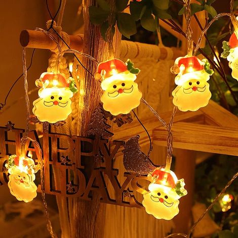 Guirnalda De Luces Navideñas - 3 M - 20 Led - Forma De Muñeco De Nieve - Iluminación Navideña Para Interior Y Exterior - 1 Unidad (1/5)