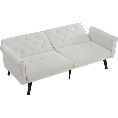 2-Sitzer-Schlafsofa aus beigem Samt MODENUIT (1/5)