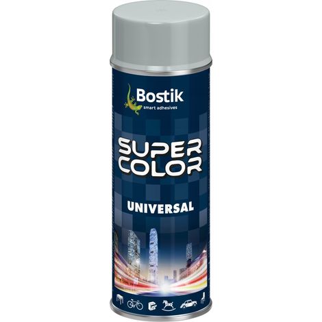 Bostik Super Color Universal-Sprühfarbe Hellgrau Glanz 400 ml (1/2)