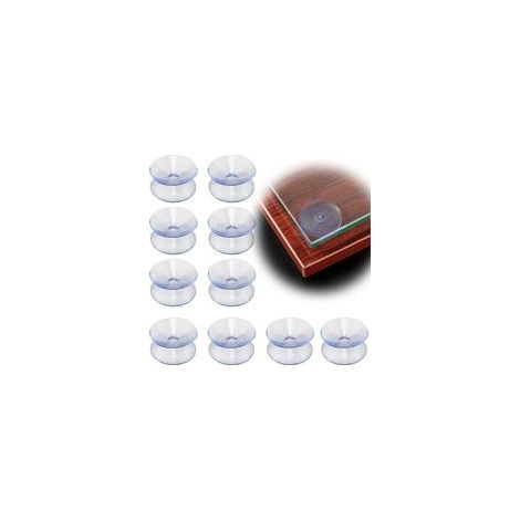 Ventouse Double Face 2cm - 10 pièces PVC Transparent - Miroir Table Verre (1/5)