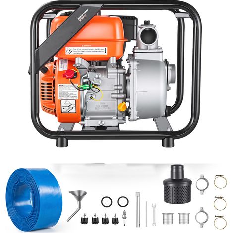 Mophorn Benzinbetriebene Wasserpumpe mit 29,87 m Förderhöhe, 7-PS-Motor, Schmutzwasserpumpe mit 762 cm Auslassschlauch, Gusseisenlaufrad, ideal für Bewässerung, Teiche und Pools (1/5)