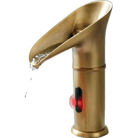 Berührungslose Armatur, Premium Kupfer, Reaktionsbereich von 5 bis 15 cm, geeignet für Standard-Badezimmerarmaturen, berührungslose Bedienung mit (1/5)