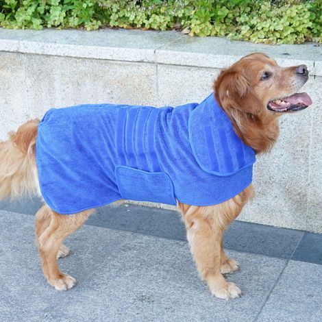 Size L - Dog Bathrobe - Dog Bathrobe - Quick-drying - Dog Bathrobe - Pet Bathrobe with Velcro - Super Absorbent Dog Bathrobe - Dog Towel - Microfiber Dog Bathrobe - Dog Drying Jacket - Dog Drying Jack (1/4)