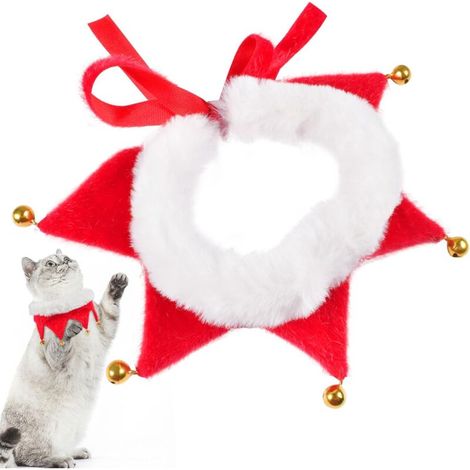Noël Collier pour Animaux de Compagnie,Collier de Noel Chien Chat,Écharpe réglable Collier pour Chat et Chien Accessoires de vêtements pour Petits Moyens Grands Chiens Chats,Cadeau Chien Noel (M) (1/5)
