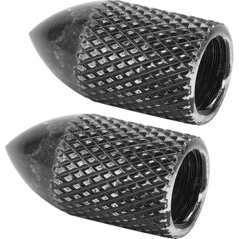 Lot de 2 capuchons de valve de pneu de vélo, protection pluie, style américain, pour l'entretien des VTT, noir (1/5)